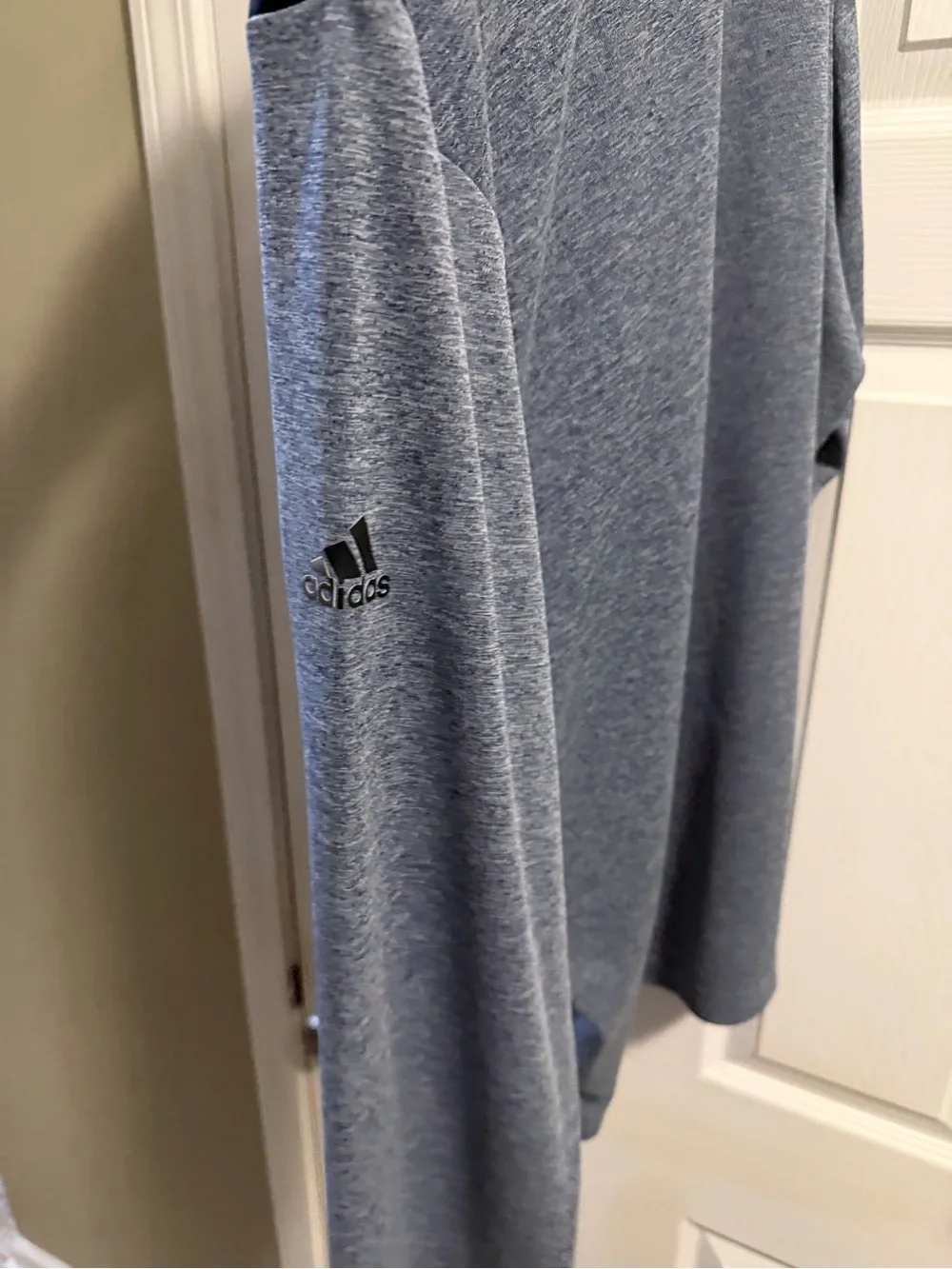 Men's adidas Two-Tone Quarter-Zip Pullover - Black and Heather gray 3XL NWT